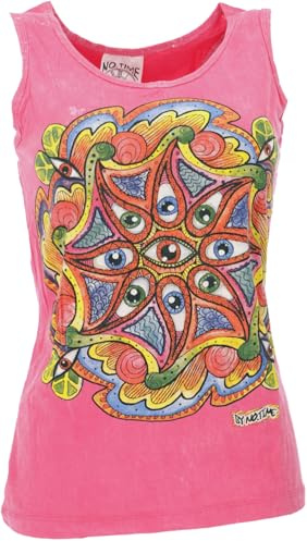GURU SHOP No Time Tank Top, Yoga-Top - Drittes Auge/Pink, Damen, Size:S