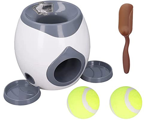 maxant Dog Ball Treat Dispenser, Automatic Pet Ball Indoor Machine, Dog Ball, Pet Fetch Toy (Grey)