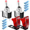 Guuzi 2pcs EIN/Aus 3 Pin SPST LED-Leuchten Abdeckung Kippschalter, Rot LED Beleuchtete Abdeckung Wippschalter, Auto Schalter(20A 12V-24VDC)