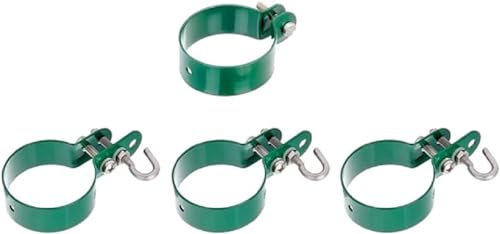 Alberts 600921 Zaunanschluss-Set einseitige Verbindung für Wellengittertor an Maschendrahtzaun | Set,1s | zinkphosphatiert grün | Torpfosten-Ø: 60 mm | Zaunhöhe: bis 1750 mm