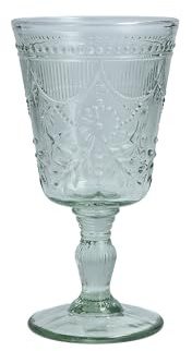 FORTESSA Debutante Vintage Themed Glassware, 10 Ounce Water Goblets (Set of 6), Dishwasher-Safe Water Glasses, Sage Green