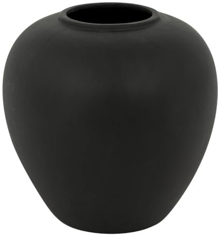 Atmosphera - Jarrón Bola de cerámica Negra rily h22cm