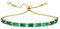 CASSIECA Armband Damen Gold Grün Zirkonia Kristall Tennis Armband für Frauen Geburtstags Muttertag Weihnachten Geschenk für Mama Freund Tochter Gold Schmuck Damen mit Box