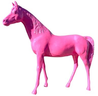 XXL Premium Pferd lebensgross Gartendeko ca. 220cm Garten Deko Figur Farbe: Rosa