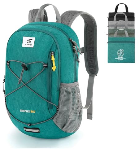 SKYSPER Foldable Small Backpack – 20L Lightweight Hiking Daypack with Chest Belt Packable Travel Rucksack for Women Men