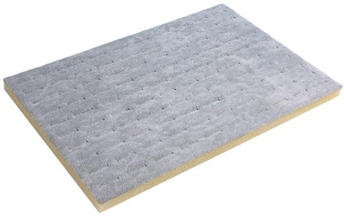 lazyfun Insertos de espuma para joyas, 100 agujeros, terciopelo gris, anillos para joyas, vitrinas, pendientes