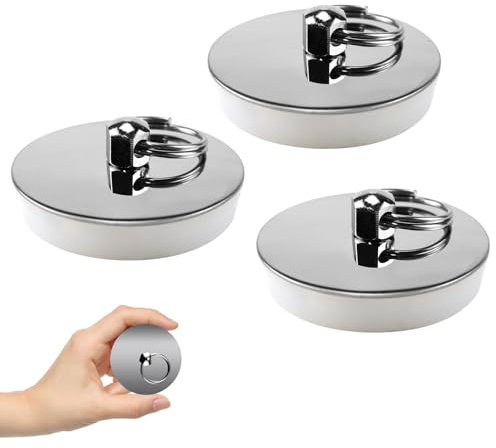 VicBou 3 Piezas Tapón de Lavabo Universal, Tampões de Drenagem, Tapones de Drenaje de Goma, Tapón de Fregadero de Fácil Agarre Agarre para 46-42 mm, con Ganchos Tapón para bañera, Lavabo, Cocina
