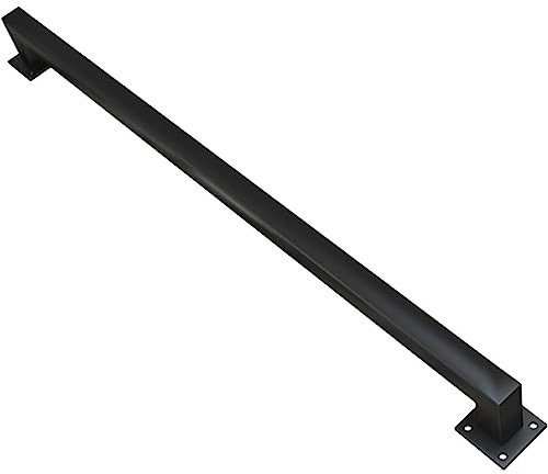 ringhiere per Scale Corrimano per Scale 1ft - 20ft Corrimano Moderno per Scale Interne ed Esterne Maniglione di Sicurezza Ringhiera per Scale fissata al Muro con staffe Quadrato Nero (Gr