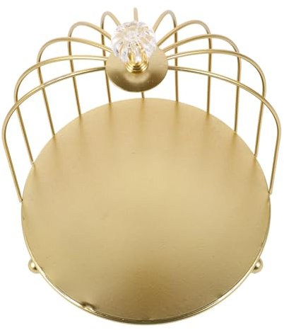 HAWILLOSCH Eleganter Einzelstöckiger Hochzeitstortenständer Kuchenständer Vogelkäfig Design Goldfarben Stabil Leicht Für Tischdekoration Geburtstag Dessert Präsentation