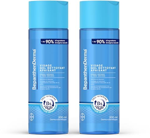 BepanthenDerma® Gel Nettoyant Visage Peaux Sèches - 2x200 ml