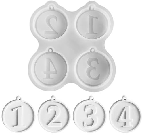 Silikonformen Gießformen Weihnachten Anhänger, Silikonform Weihnachten Anhänger Rund Silikonform Zahlen 1-4 Gips Zum Gießen Gießformen Silikon Anhänger Giessformen Silikon Gießform Weihnachten