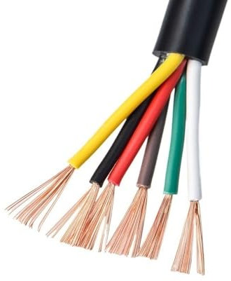 5 Meter Elektrokabel 0.75mm² 18AWG, Elektrischer Draht PVC-isoliert, 2-20 Adrig wählbar Kupferkabel RVV, Geschirmter Draht(7-core x 0.75mm²)