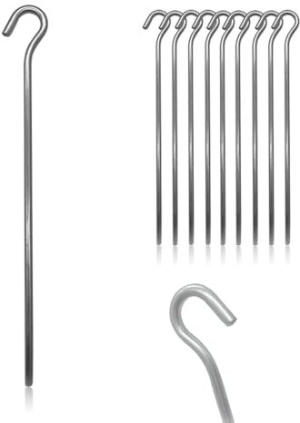 Zelt-Heringe aus Stahl - 18 cm - 24 cm - 30 cm Heringe Camping Erdnägel Häringe Zelt Bodenanker für BödenHäringe Zelt, Zeltzubehör Heringe für Camping, Gartenarbeit (24 cm, 6)