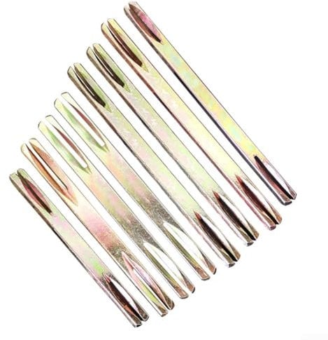 Hasaller Square Spindle 8mm Iron Door Handle Pin 85-130mm Galvanised Window Fixing Push Pin Notched Sides Secure Attachment Wear-Resistant Replacement Part for Door Locks Handles Buttons(105mm)