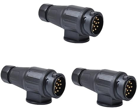 PartyKindom 3pezzi Adattatore Per Spina Trailer Pin Connettore Elettrico Per e Camion Per Sicura e Duratura