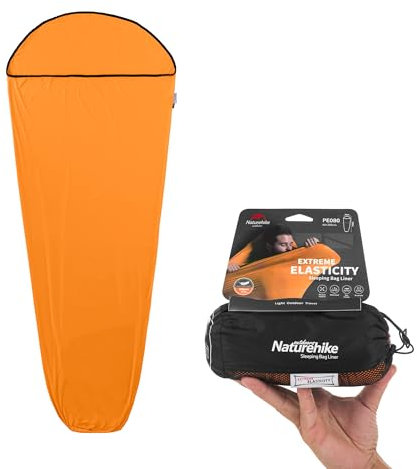 Naturehike Hut Sleeping Bag Ultralight Sleeping Bag Liner only 390g High Elasticity Travel Sleeping Bag with Small Pack Size for Backpacking, Hostels and Camping