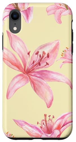 Cute Lily Flower Blooming Aesthetic Floral Y2K Case for iPhone XR