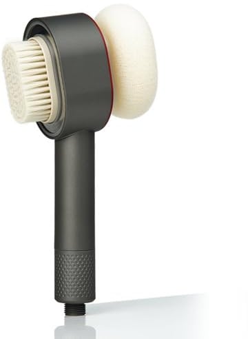 Julymoda Duschkopf mit Filter, 3 in 1 Handbrausen mit Reinigungsbürsten/Schwamm, Massage Hochdruck Wassersparend Duschkopf Set für Hartes Wasser (Grau)