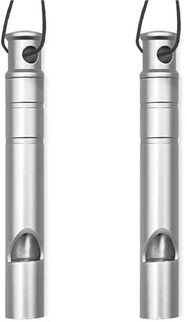 VZU 2 Stück Trillerpfeife Laut, Titan Notfallpfeife, Signalpfeife, Pfeifen Notfallpfeife, Hundepfeife, Schiedsrichter, Pfeife mit Schlüsselband, für Camping, Wandern, Jagd, Survival, 120dB Laut