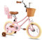 RULLY 16 Donna Fahrrad für 4-7 Jahre alte Kleinkinder und Mädchen, 16 Kinderfahrrad mit Stützrädern und Korb, Retro-Stil in Rosa