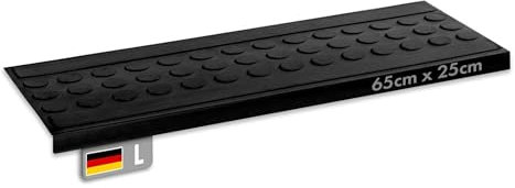 Floordirekt - Stufenmatte aus Gummi - 5er Set - Selbstklebend - wetterfeste & Rutschhemmende Treppenstufen Matten - Gummistufenmatte für Außen - Antirutschmatten -15 Modelle (Coin L) 25x 65 cm
