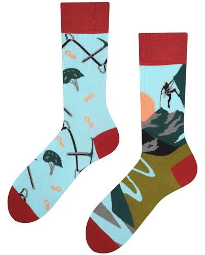 TODO Lustige Klettern Socken Damen, Herren Berge motiv Socken Lustig (39-42, Climbing Fun)