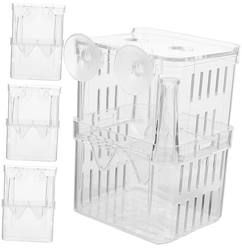 JUMPLAWN 4pcs Fish Breeding Box Aquarium Separation Container for Fish Tank and Fine Craftsmanship