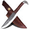 CraftTal wikinger-messer-Taschenmesser-Jagdmesser-Rabenkopf messer handgeschmiedete Klinge aus Kohlenstoffstahl mit speziell entworfener Lederscheide