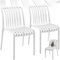 TecTake® Set of 2 Garden Chairs in Light, Airy Design, Outdoor Chairs in Weather-Resistant Plastic with Slatted, Curved Seat, Stackable Garden Chair Set for Backyard, Patio, Balcony - Cream