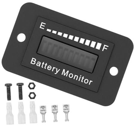 NUOBESTY Golf Cart Battery Display Meter for 12V-72V Adjustable Voltage Black Battery Gauge for Electric Vehicle and Forklift