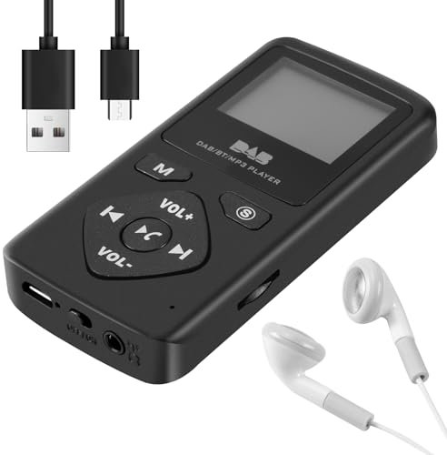 Steowsey Radio Digital/Bluetooth 4.0 Bolsillo Personal FM Mini Radio PortáTil Auricular MP3 Micro-USB para el Hogar