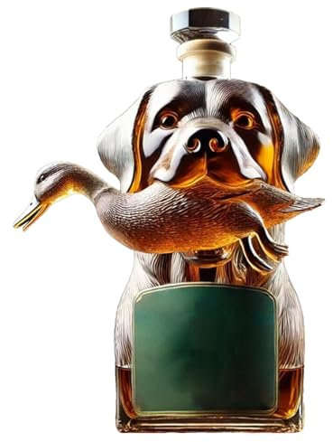 Bouteille de whisky en forme de chien de chasse, bouteille de whisky en forme de canard de chasse en 3D, verres gravés en 3D, bouteilles de vin pour homme et papa