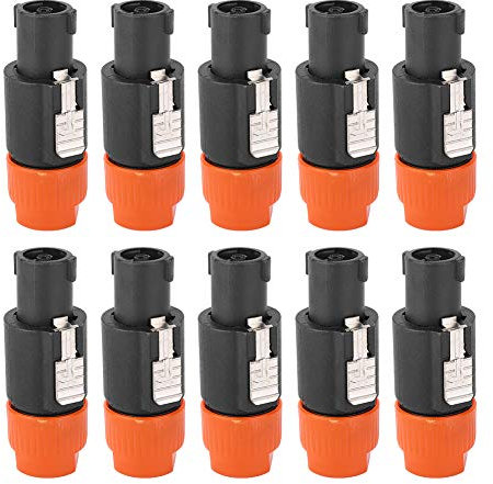 10PCS C NL4FC Audio Speaker Connector 4 Pin Speakon Plug Cable Connector (Orange)