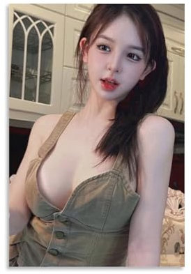 ZOZO HOUSE Sexy Asian Model Girl assis sur tissu canapé peinture 12 x 18 pouces (30 x 45 cm)