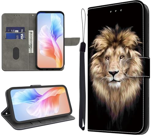 KEDBBAO Handyhülle für Samsung Galaxy A17 5G/ A26 5G Hülle Premium Muster Klapphülle Leder Tasche Case Flip Magnet Motive Wallet Schutzhülle, Lion