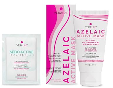 Veralab Azelaic Active Mask, Maschera Viso Anti-imperfezioni Seboregolatrice per Pelli Impure