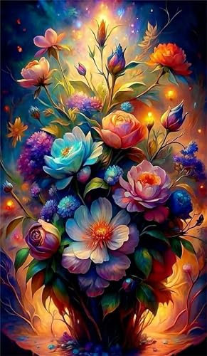 Umfarvt 5D Diamond Art Painting,Plant Bouquet Diamond Painting Kits for Adults,DIY Square Full Drill Canvas Embroidery Cross Stitch,Diamond Arts Crafts Painting Pictures for Home Wall Decor 40x90cm