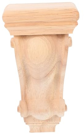 Holzgeschnitzte Wandkonsole, Römische Säulenkonsolen, Beige | Wandkonsole Holz, Holzapplikationen für Möbel, Regalhalterung für Vintage Wand, Möbel und Holzornamente