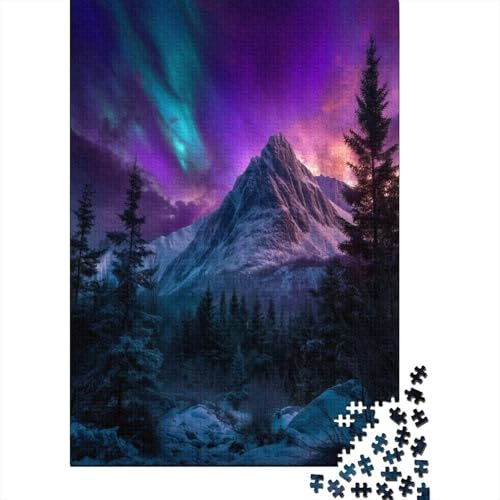 Snow-Covered Rocky Mountains, Nordlichter1000 Teile: Unmögliches Puzzle Für Erwachsene, Spiele, Geschenke, Kinder, Herausforderungs38x26cm/1000pcs