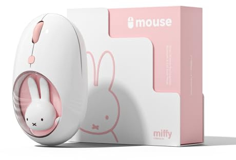 MiPow x Miffy Bluetooth Wireless Maus, kleine tragbare Maus, geeignet für Laptops, Tablets usw., Tracking reibungslos, kompatibel mit PC und Mac, Windows und macOS,Pink - Ostern Geschenke