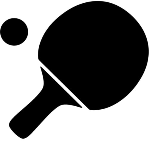 Azeeda 'Ping Pong Paddle with Ball' Reusable Stencil – Durable Decorative Template for Painting and Spraying on Walls, Tiles, Wood, Fabric & Craft Projects - XL (A3) (WS00074501)