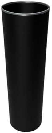 Grabvaseneinsatz Schwarz mit Silberrand - 22 cm Kunststoff Vaseneinsatz | Wetterfester Einsatz für Friedhofsvase - Passend für Eberin Grabvasen - Durchmesser 7,2 cm - Langlebiger Blumeneinsatz