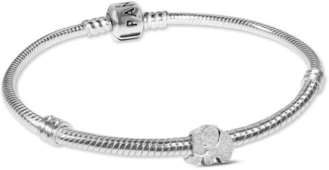 PANDORA Damenarmband Silber Geschenkset mit Mini Elefant matt 21504-21