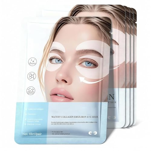 Eye Mask Collagen Eye Patches, Augenpads gegen Augenringe, Tränensäcke & Falten, Mit Bio-Collagen, Peptiden & Vitamin C für empfindliche Haut (5 Paar)