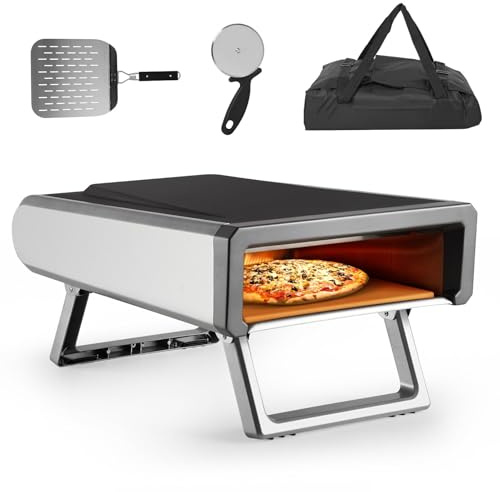 Garvee Professioneller Pizzaofen für Gastronomie – Tragbar, schnelle Aufheizung, präzise Temperaturkontrolle – Multifunktional: Fleisch, Gemüse, Brot – Modernes Design – Für Garten & Outdoor –