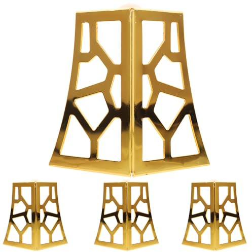 PRETYZOOM 4pcs Pieds de Canapé en Fer Doré Design Creux Résistant à L'oxydation, Support pour Armoire et Sommier à Lattes