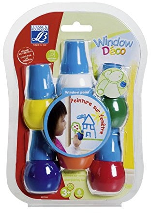 Lefranc Bourgeois - Applicateur de gouache fenêtres pour enfants - 6 bouteilles de 30ml