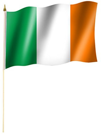 Stockflagge/Stockfahne IRLAND Flagge/Fahne ca. 30 x 45 cm mit ca. 60cm Stab/Stock