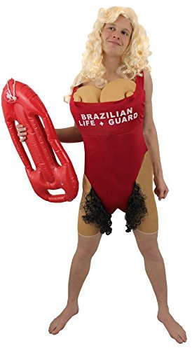 Disfraz de socorrista para despedidas de soltero, diseño con texto en inglés Brazilian Life Guard