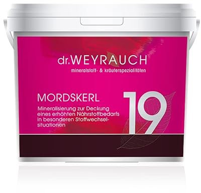 Dr. Weyrauch Nr. 19 Mordskerl | 1000 g Pulver | Ergänzungsfuttermittel für Pferde | Zur Unterstützung der Muskulatur und des Bindegewebes | Kann dabei helfen den Stoffwechsel zu fördern